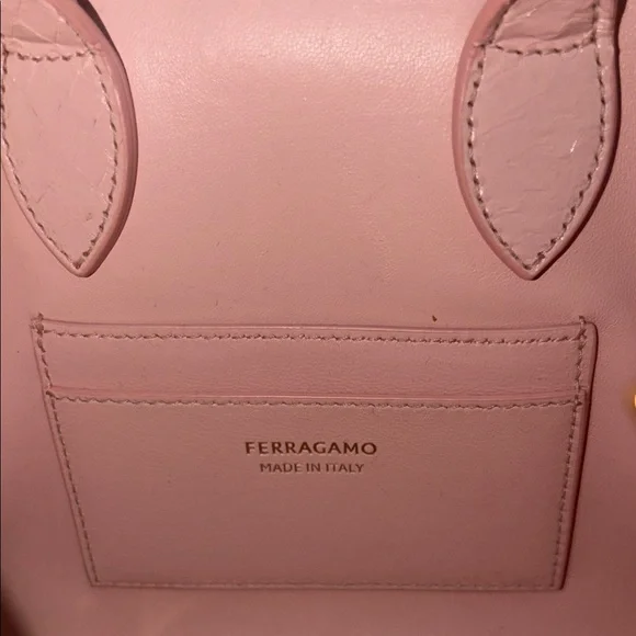 Ferragamo Pink Leather Top-Handle Satchel Bag with Gold Hardware - Picture 2 of 7